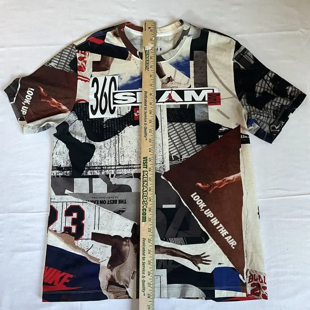 Retro Jordan Men's Large 360 Slam Dunk Tee All Over Print Nike Air T-Shirt